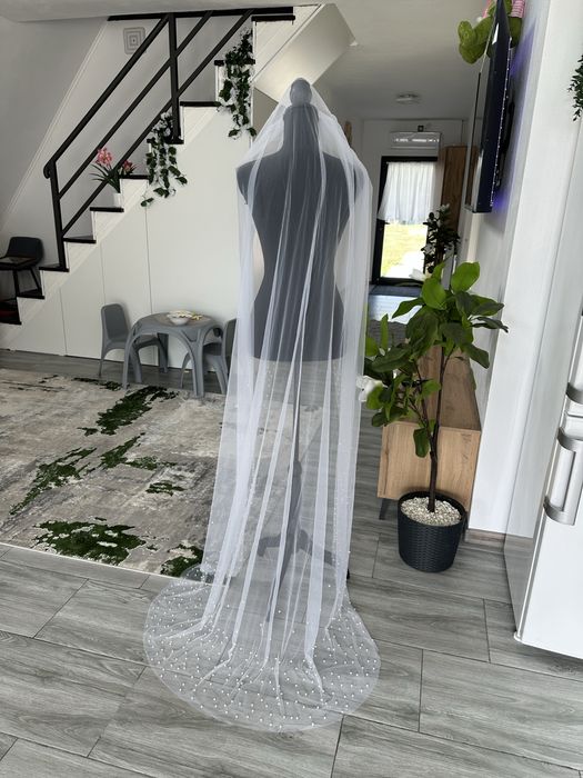 Voal 2m perle pe margine