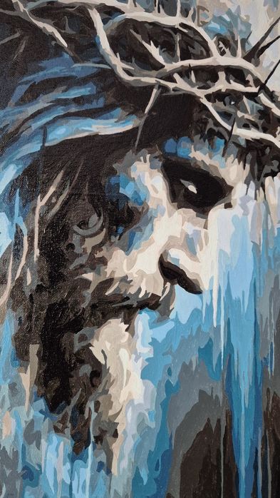 Картина "ИИСУС" (40х50, Акрил) – ЭНЕРГИЯ БЛАГОДАТИ