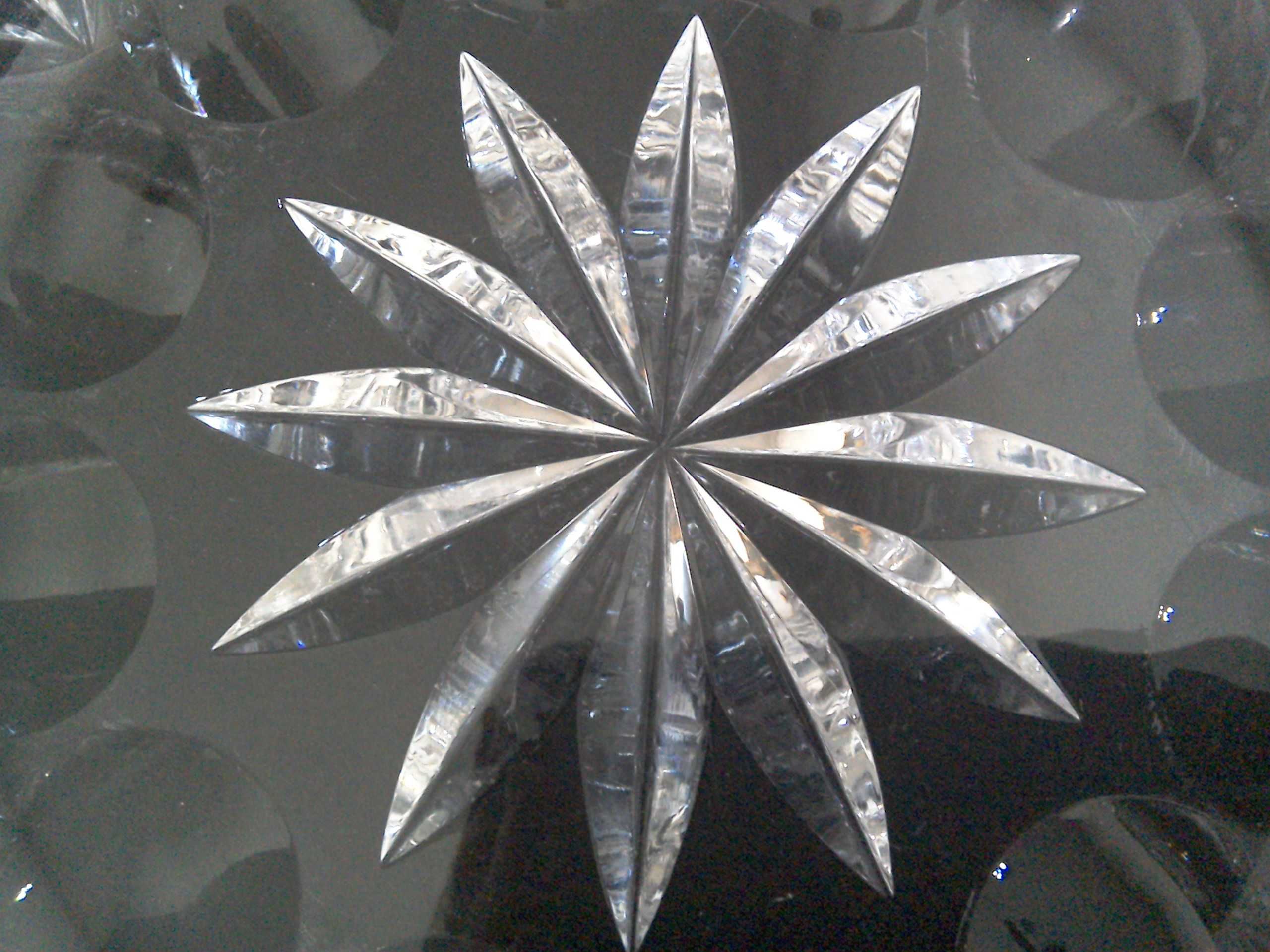 Fructieră/platou cristal nobil, masiv, f. greu, diametru 28,5 cm