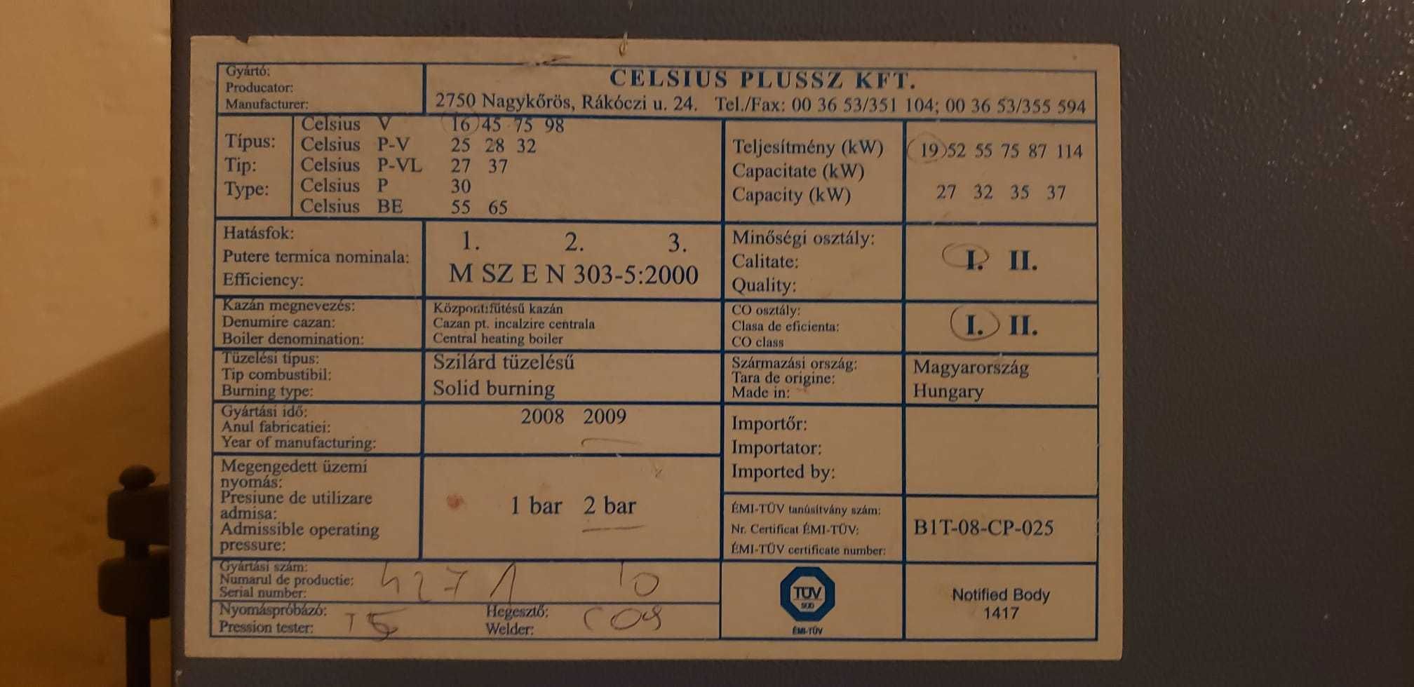 Cazan pe lemme Celsius 19kw