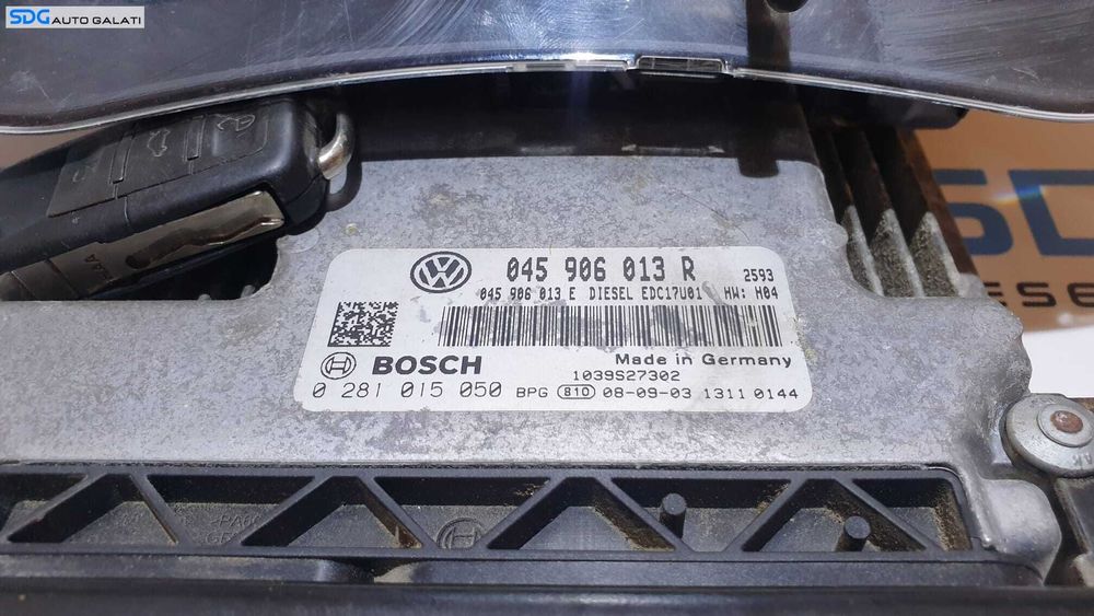 Kit Pornire ECU Calculator Motor Cip Cheie Imobilizator Skoda Fabia 2 1.4 TDI BMS 2007 - 2015 Cod 045906013R 045906013E 0281015050 5J0920911C