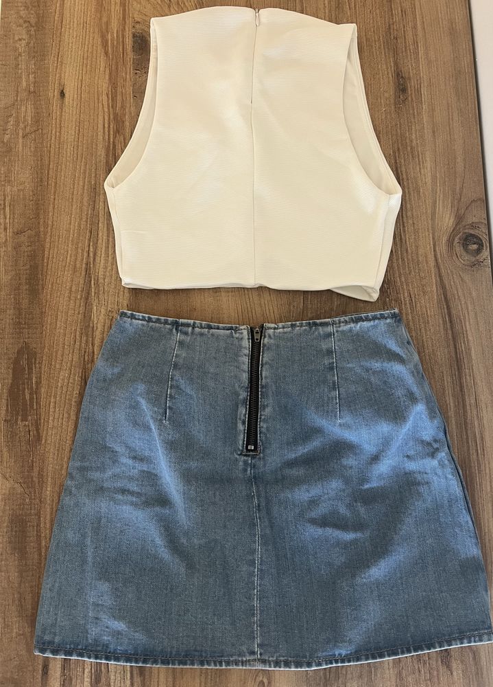 Летен сет -  ZARA crop top и дънкова пола