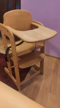 Scaun masa bebe ajustabil din lemn