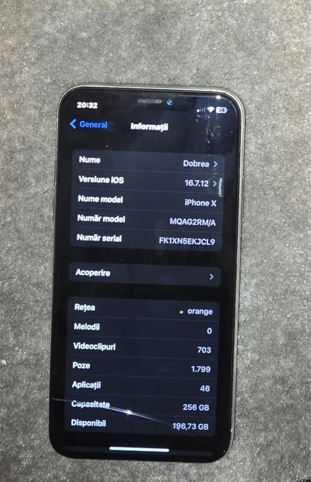 Vând iphone X , 256 G