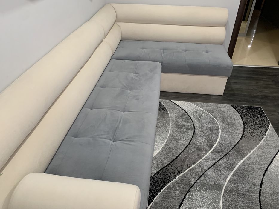 Ъглов Сив Диван С Опция Сън