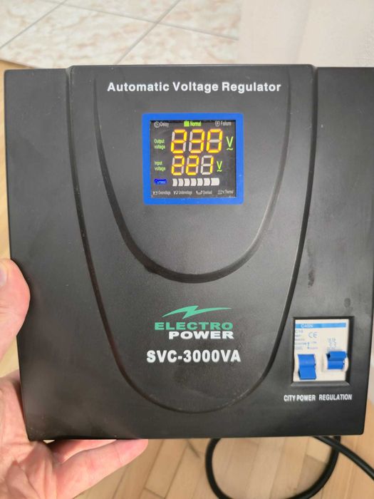 Stabilizator de tensiune Electropower EP-SVC-3000VA, 2400W, servomotor