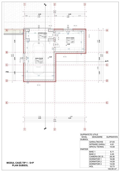 Casă individuală (TIP 1) S+P - CHINTENI, Str. Curcubeului - Family 5