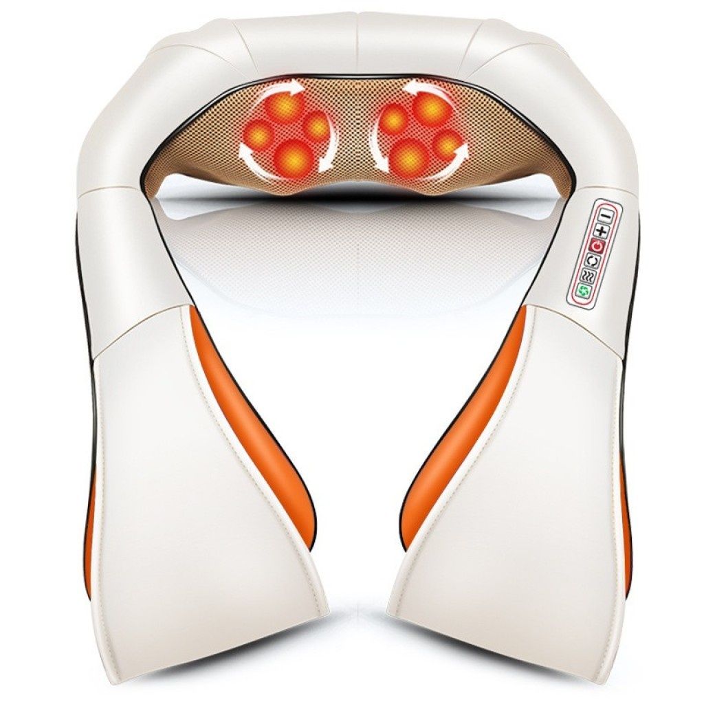 Шиацу 4D масажор за врата, гръб, плешки и рамена с функция за топляне