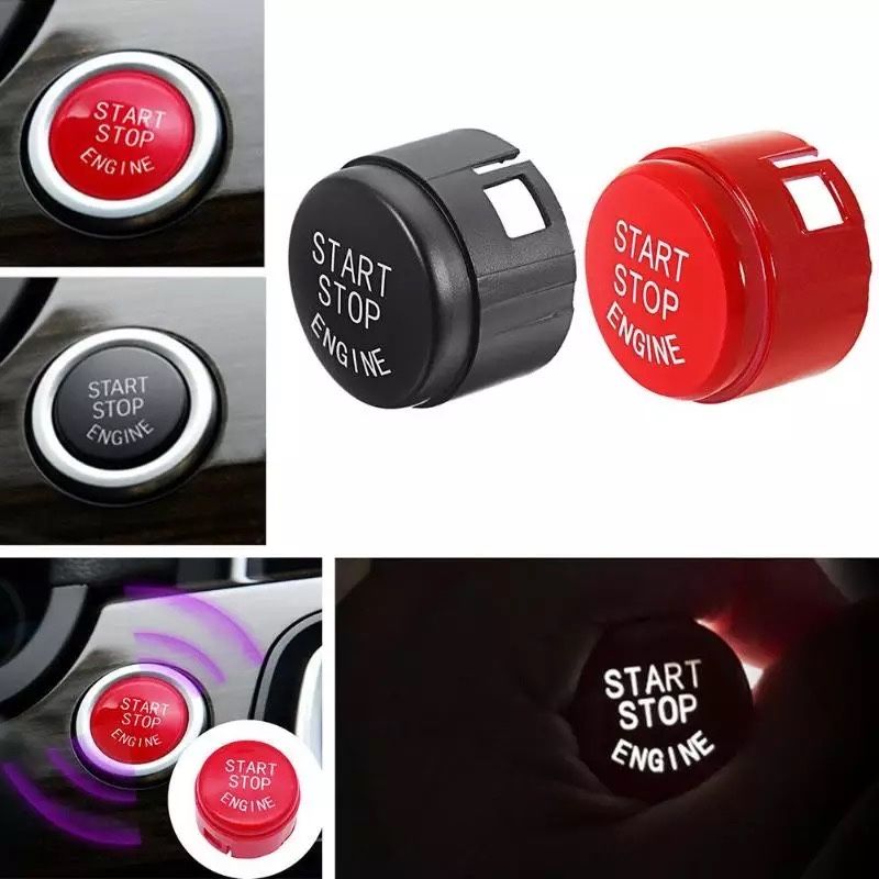 Buton capac start stop rosu negru mat Bmw Seria 5 6 7 F01 F02 F10 F11