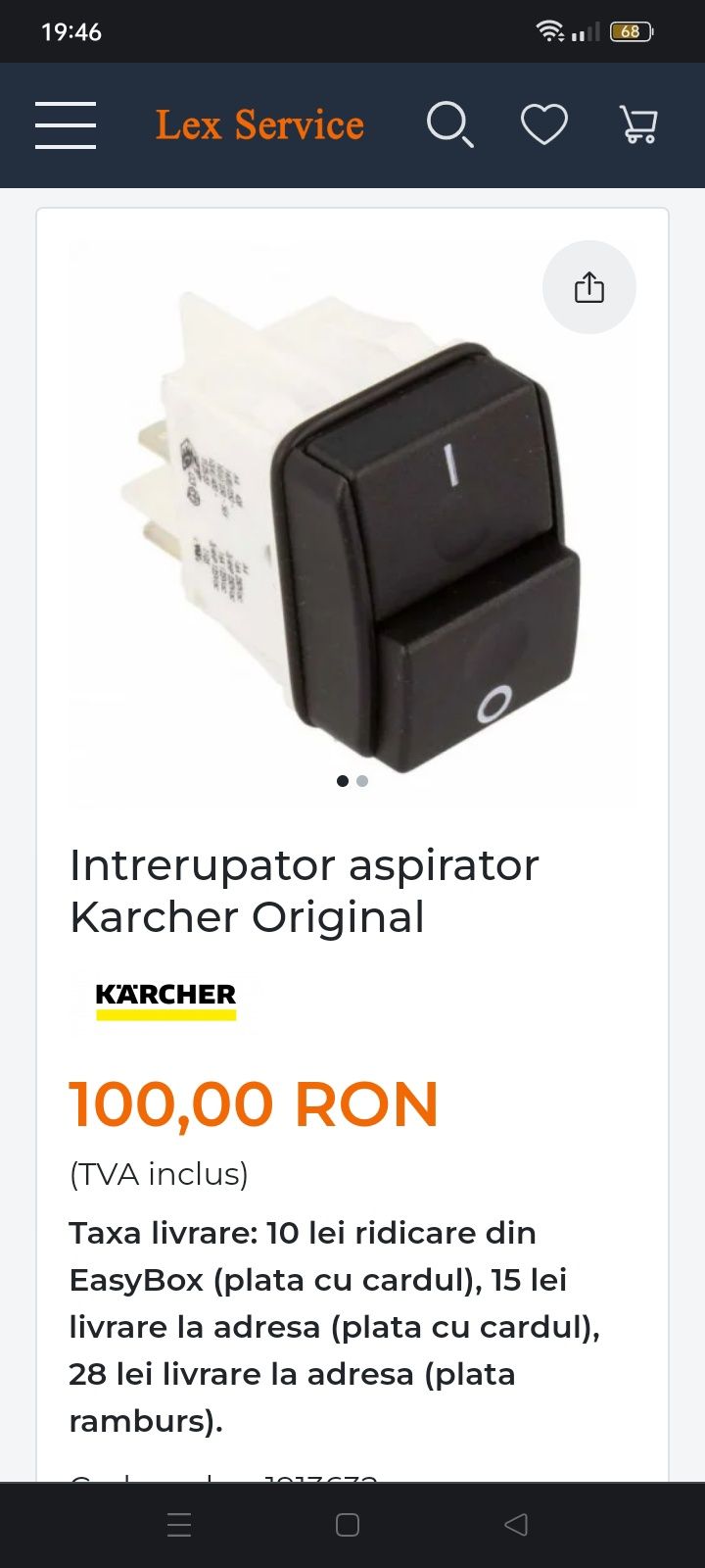 Întrerupător Aspirator Karcher Construcții