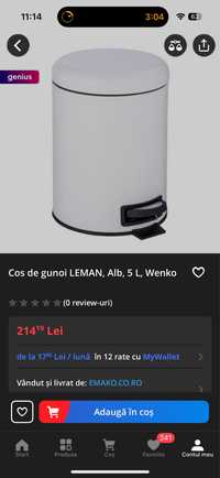 Cos de gunoi baie wenko 5 l