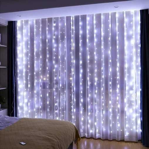 Коледна украса 200LED лампички завеса 2х3 метра