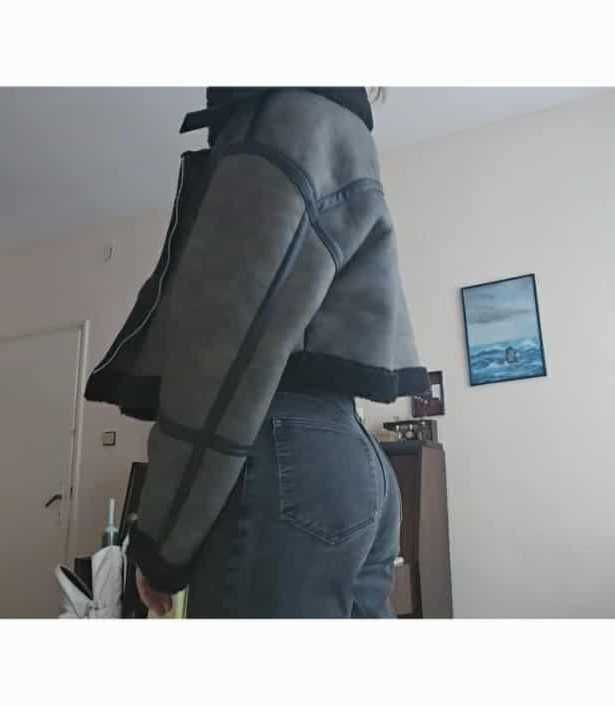 Кожено яке Pull Bear с пух