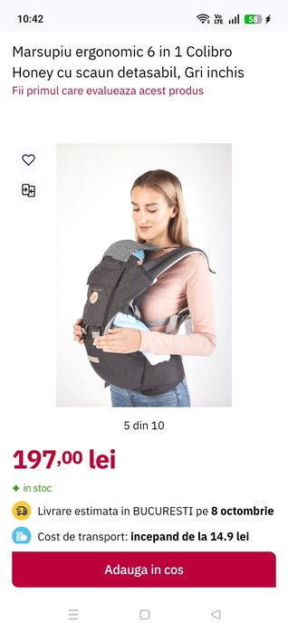 Vând marsupiu ergonomic