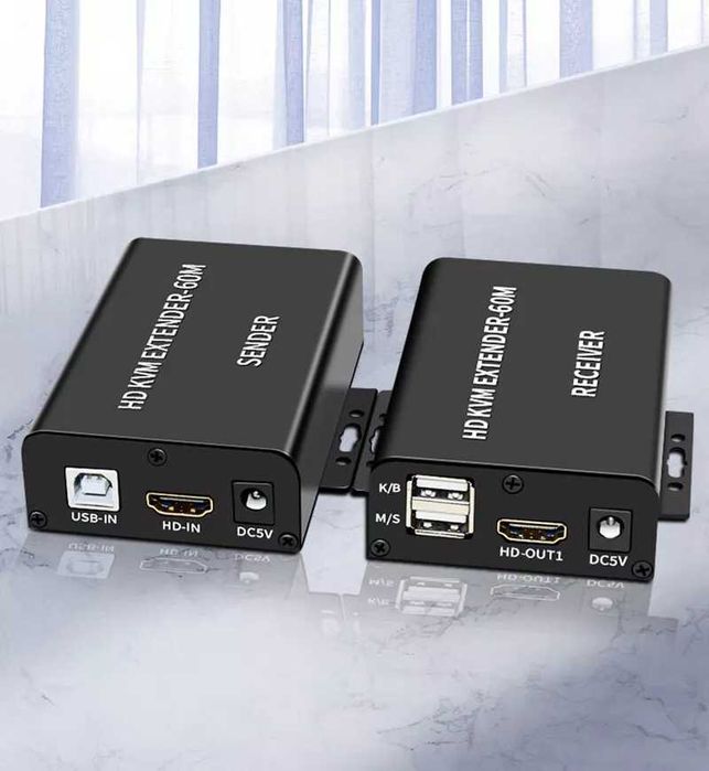 Extender USB KVM HDMI peste cablu Cat6 pana la 60m RJ45
