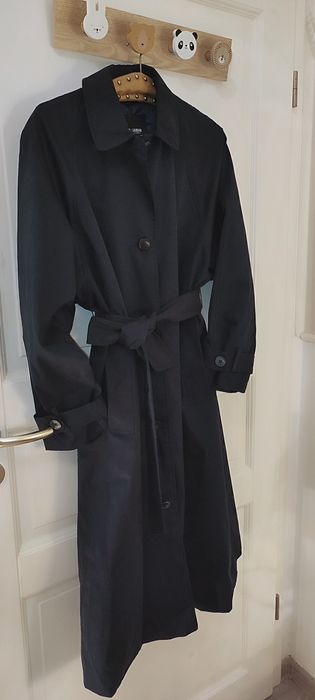 Trench clasic Pull Bear cu eticheta mărimea S, albastru închis, model