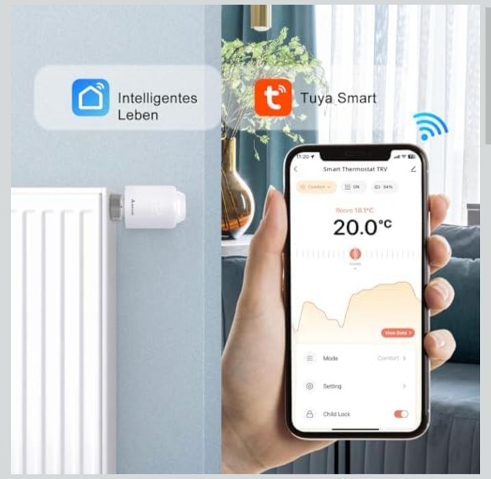 Termostat inteligent LCD WiFi calorifer