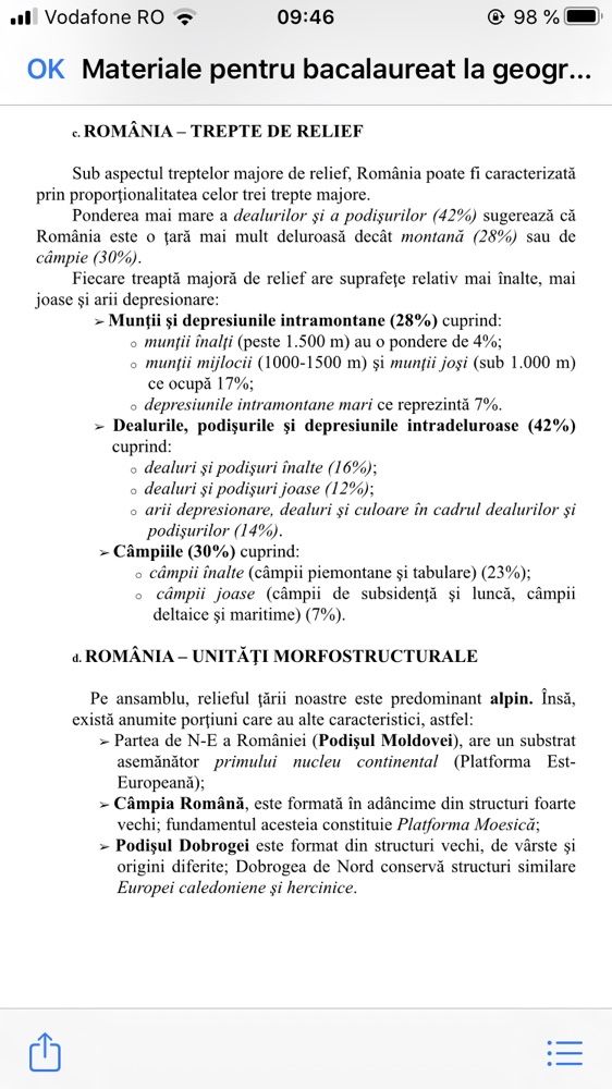 Vând materialele pentru bacalaureatul la disciplina geografie