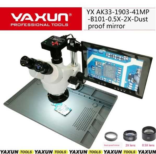 Микроскоп YAXUN AK33+B101, Yx-1903 увеличением 1080-90 с монитором.