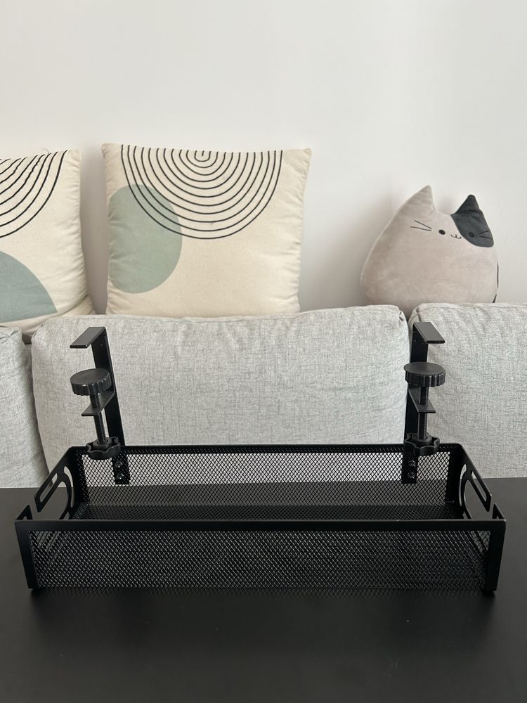 Birou negru reglabil pe inaltime manual 140x60