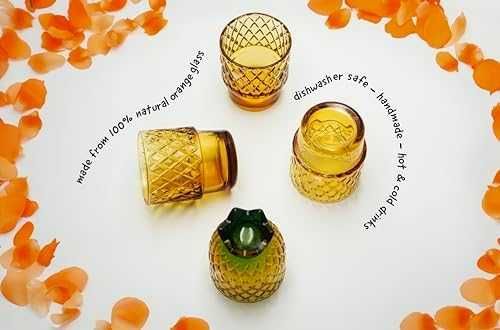 Нов комплект от 4 броя чаши с дизайн на ананас за напитки Подарък дом