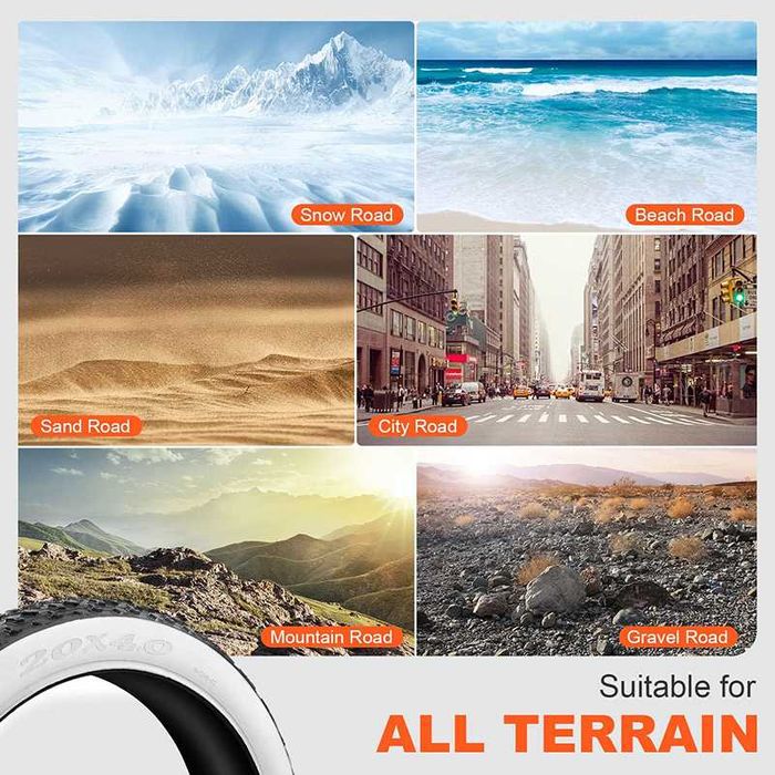 20x4.0 - Външни и вътрешни гуми за Фатбайк велосипед VEE TIRE Бял борд