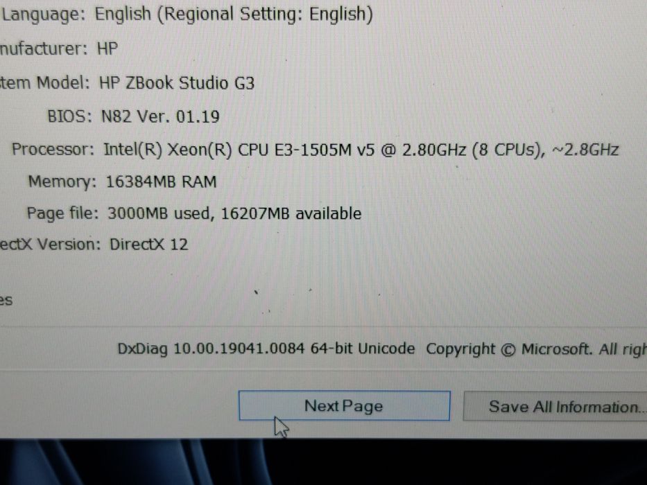 HP Zbook Studio G3 Workstation Gaming..Xeon 2,8ghz(8cpu)..16g ram..SSD
