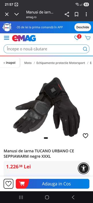 Manusi moto cu incalzire TucanoUrbano