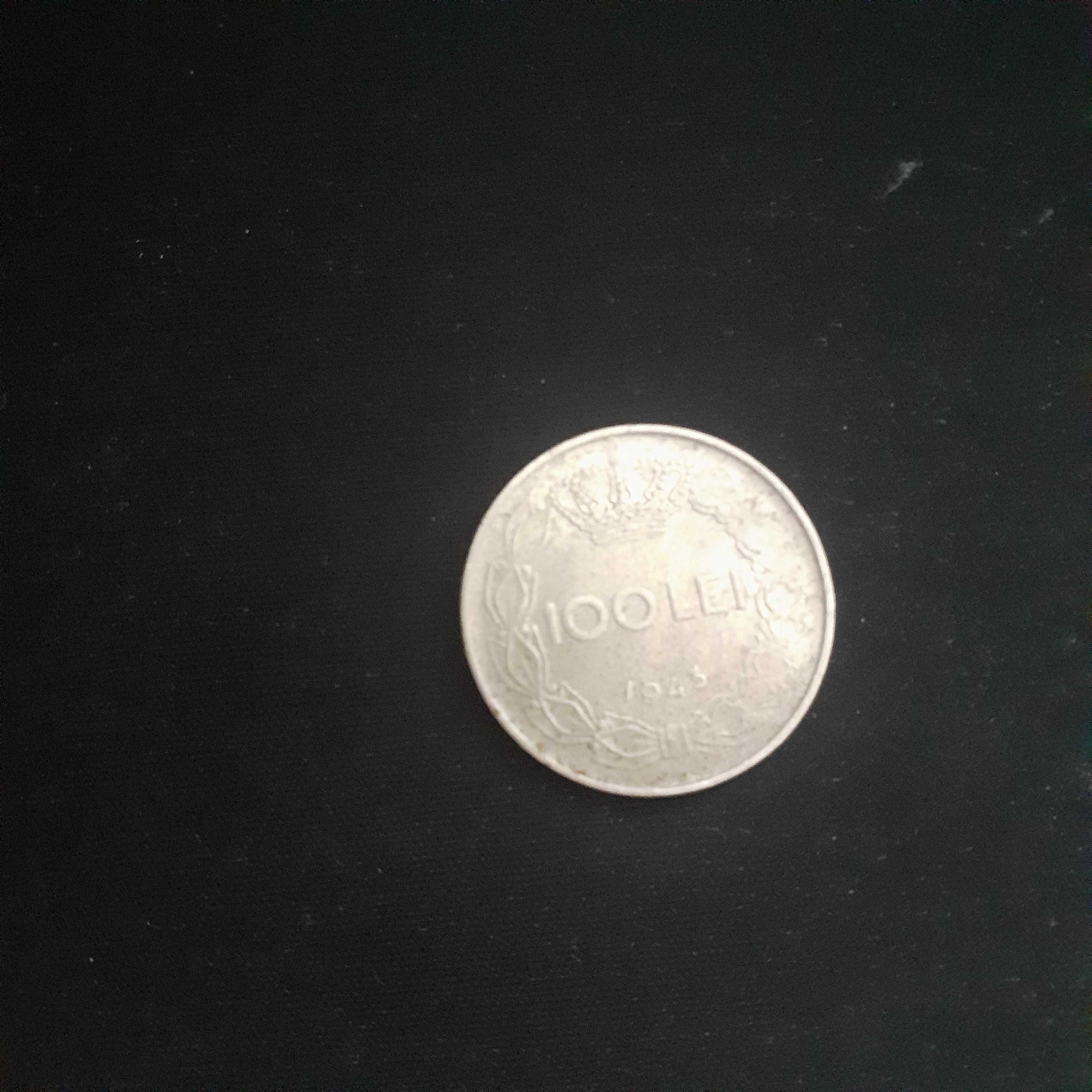 Moneda de 100 lei,1943,Regele Mihai ,din argint pentru coleționarii