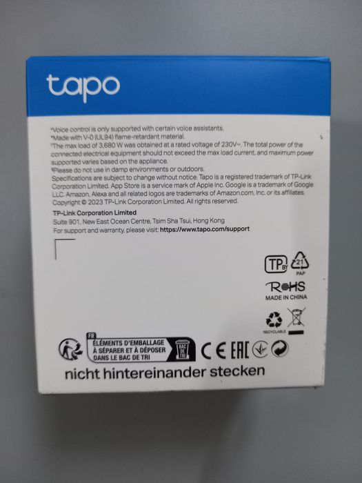 Prizā inteligente TP-LINK Tapo P110, Wi-Fi, 3680W, 16A, alb