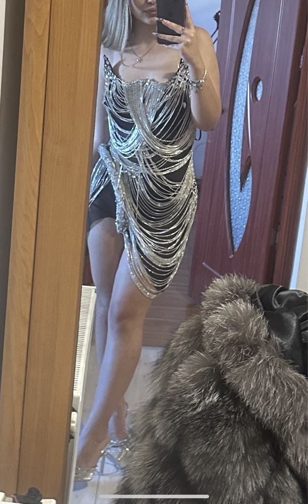 Rhinestones Diamond Dress Rochie cristale