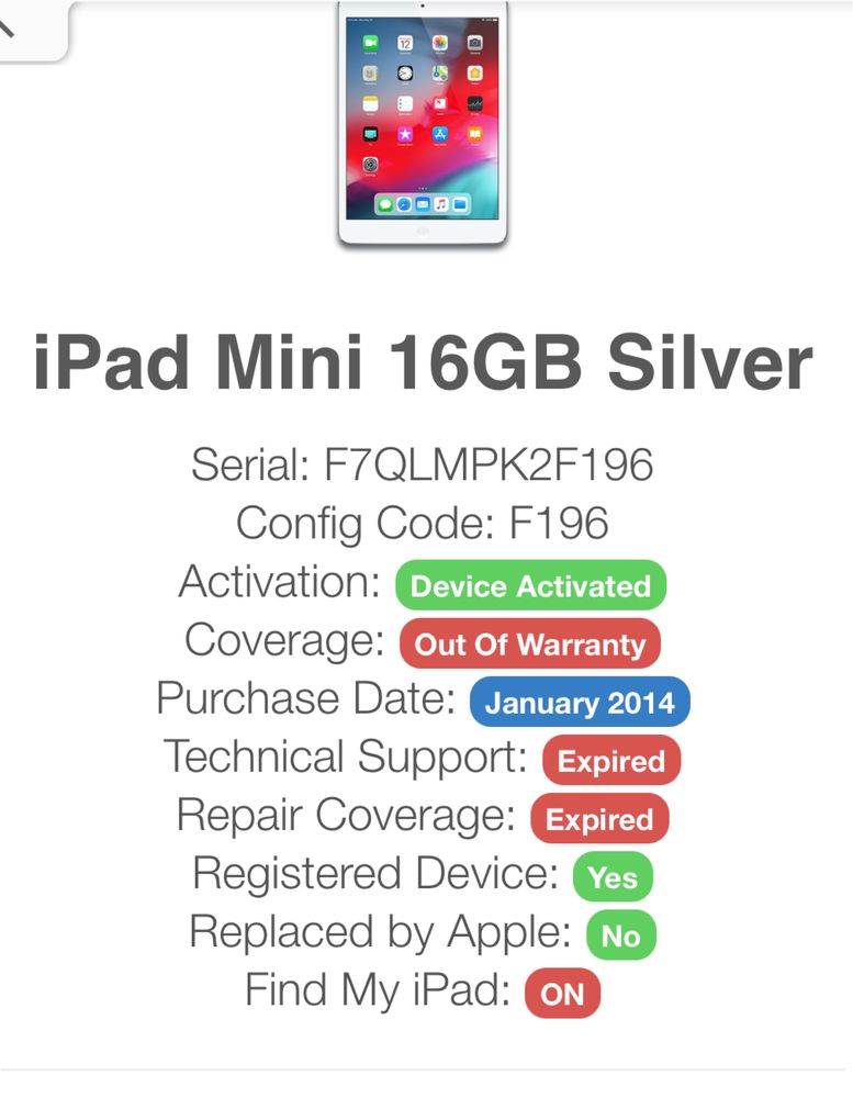 iPad mini 16гб за ремонт или части