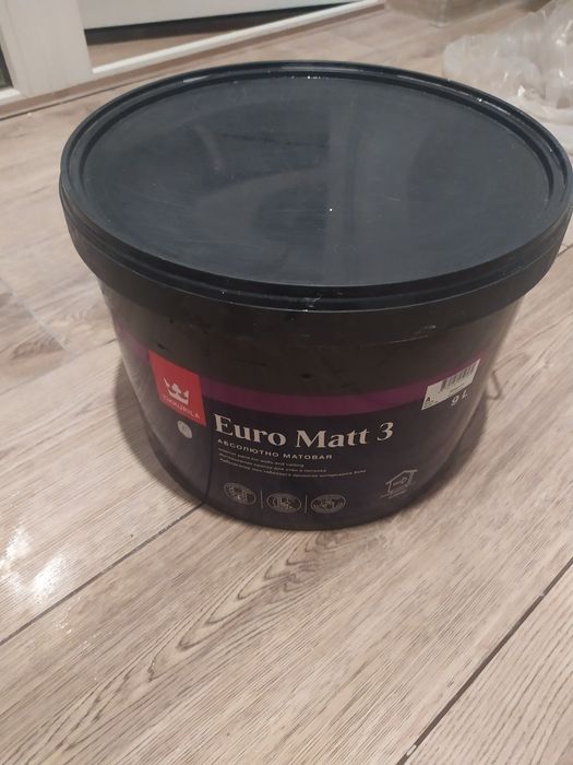 Краска Tikkurila водоэмульсионная EURO MATT 3 A 9 л, белый цвет