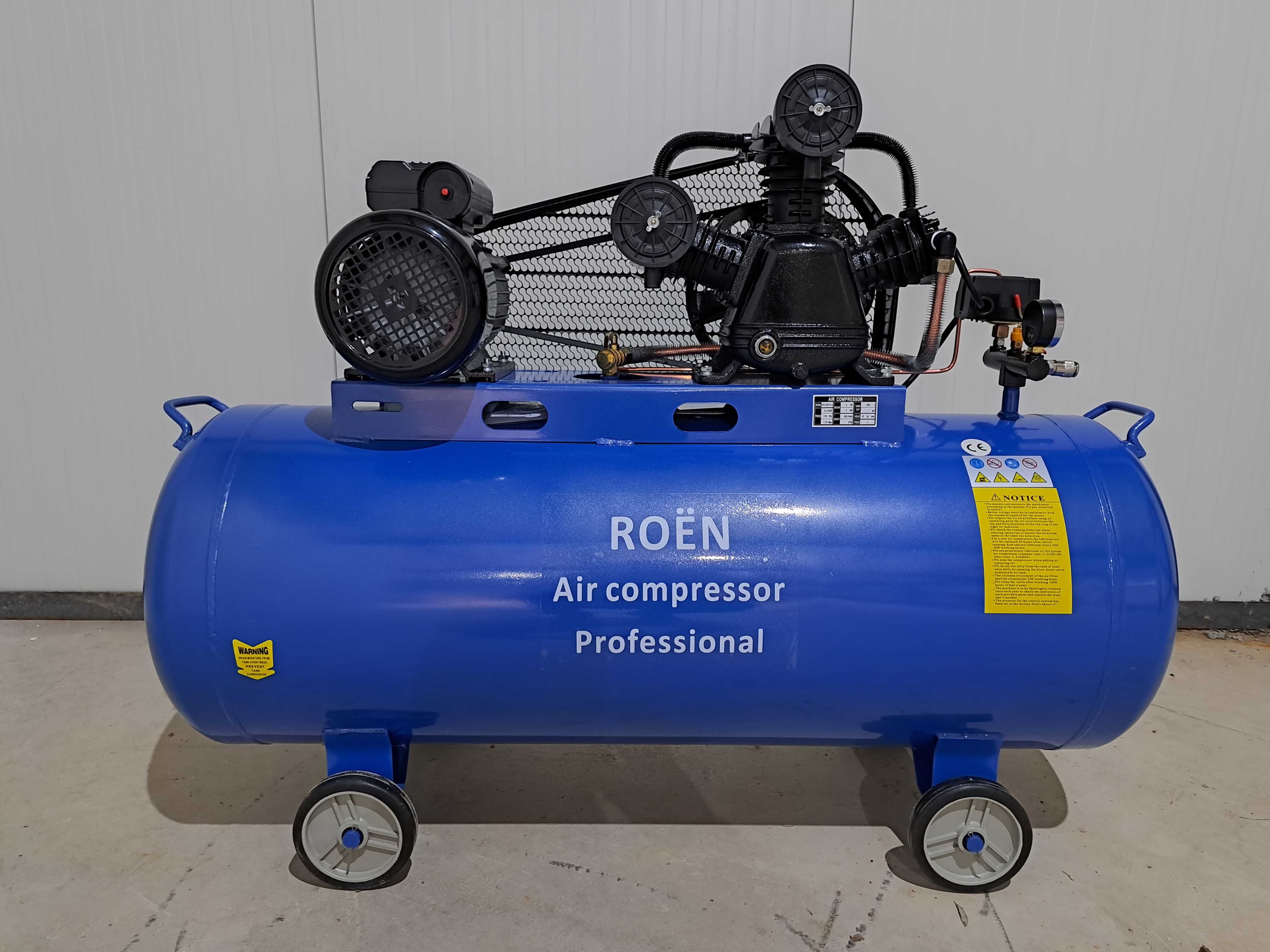 Компресор за въздух ROEN-200л / 12.5 бара монофазен.