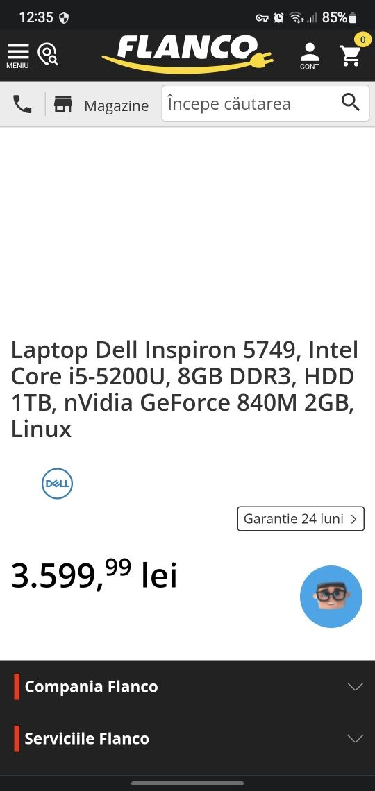 Dell 5749  i5 ,,video dedicata 2gb nvidia,4gb ram,win 10 licenta