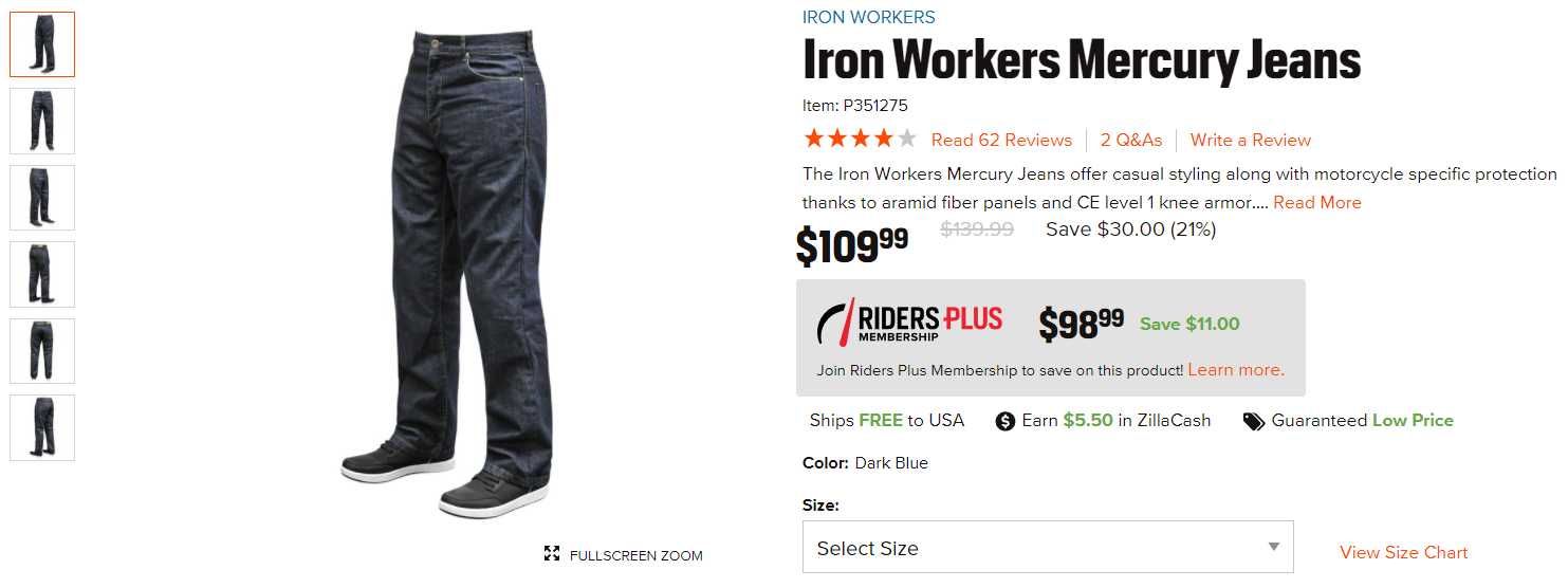 Мотоджинсы Iron Workers Mercury Jeans