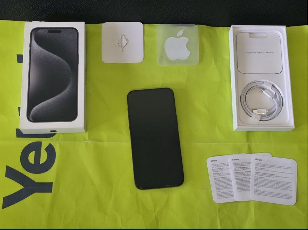 КАТО НОВ 512GB iPhone 15 Pro Max ЙЕТЕЛ Гаранция до 2026 TITANIUM BLACK