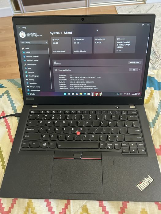 Lenovo Thinkpad X13 Gen 1 13.3" Intel i5-10210U 256GB SSD 8GB Win 11