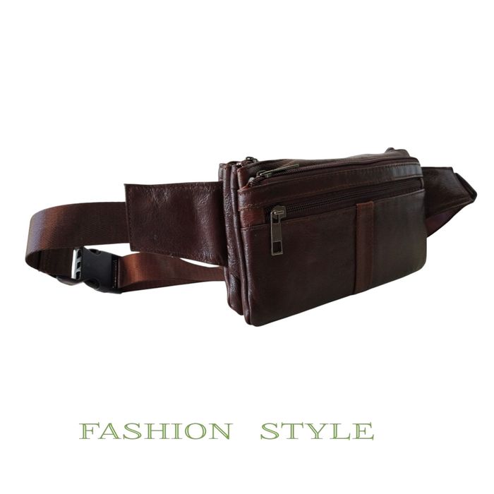 Мъжка чанта от естествена кожа за кръста