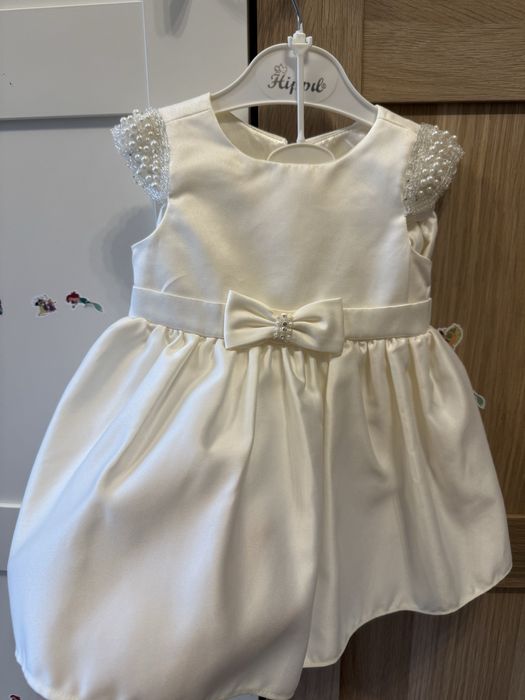 Официална бяла рокля 9-12 месеца