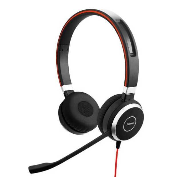 Професионални слушалки Jabra Evolve 40 MS Stereo, Черни/Червени