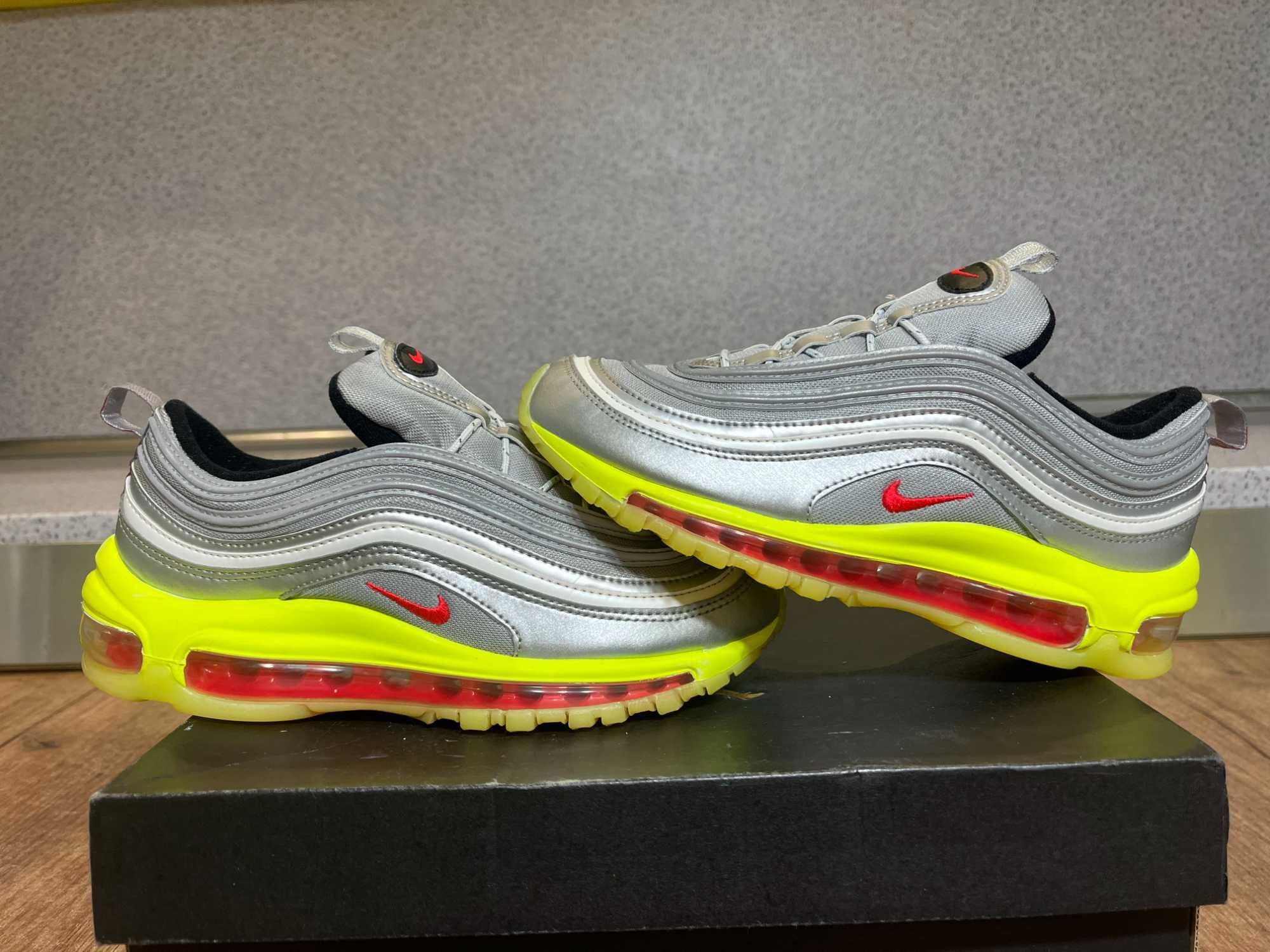ОРИГИНАЛНИ *** Nike Air Max 97 Rft Metallic Silver/Red Orbit/Volt