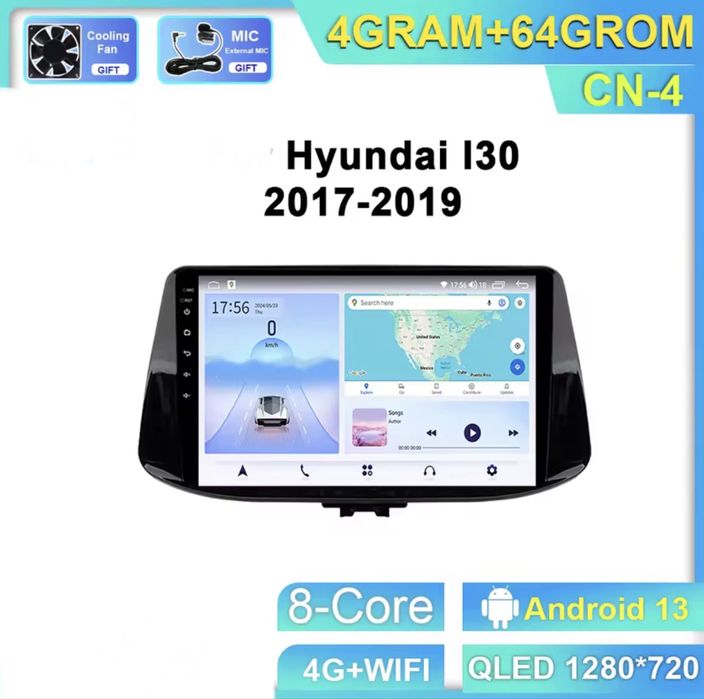 Navigatie Dedicata Cu Android Hyundai i30 ~ Android 13