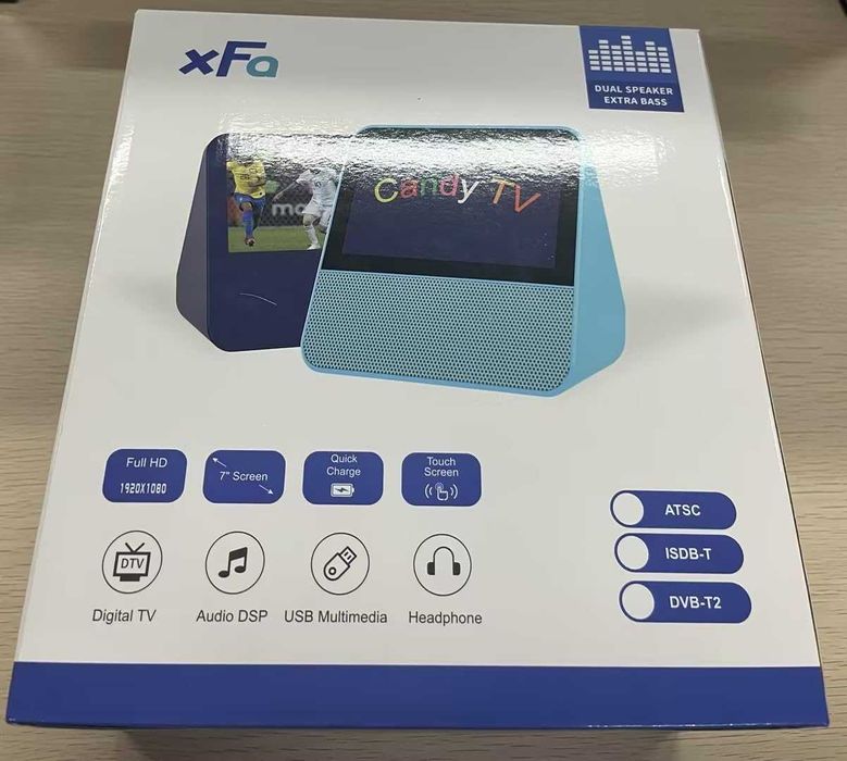 Преносим телевизор- мултимедия HassoKon, DVB-T2 , DAB+, FM, USB, акум