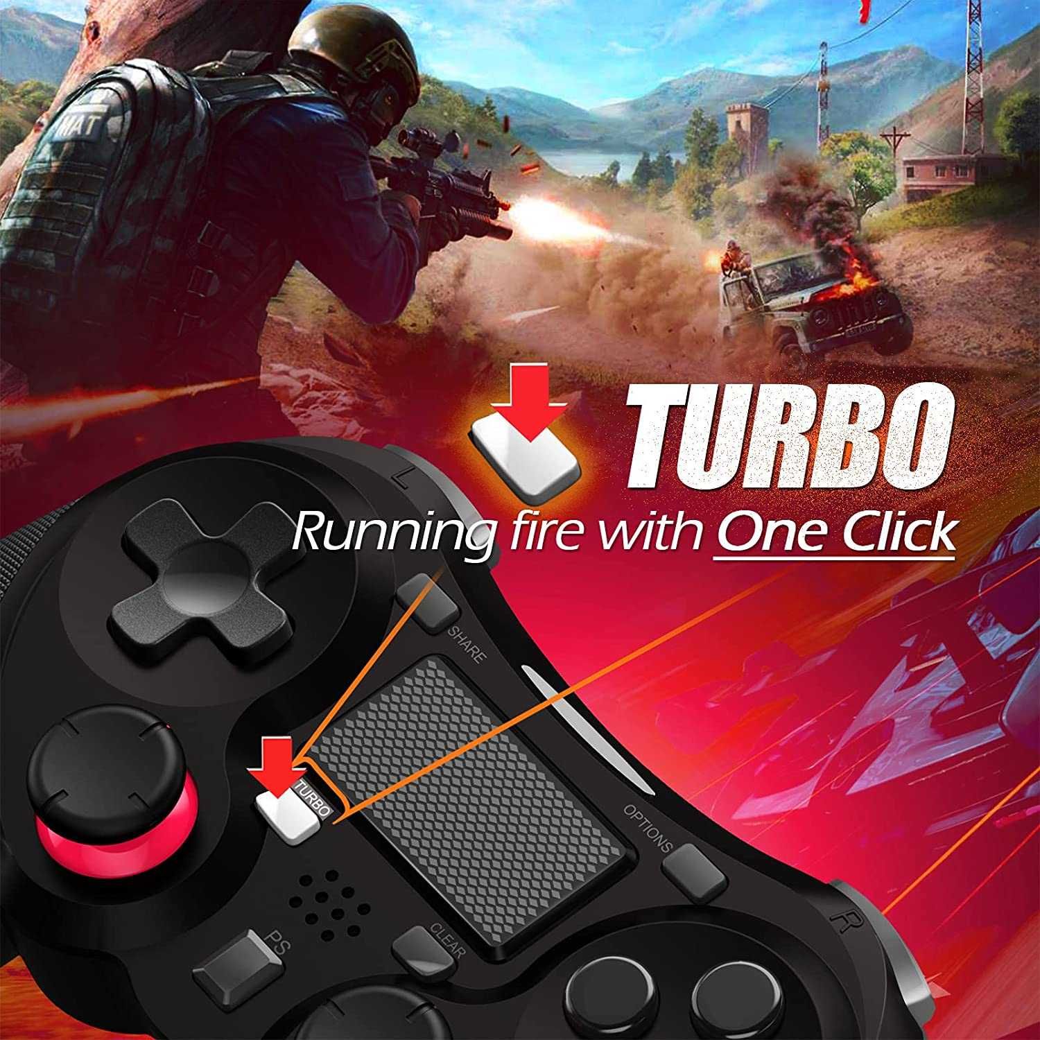 Джойстик Безжичен контролер TERIOS, съвместим с PS4/PS4 Pro/PS4 Slim