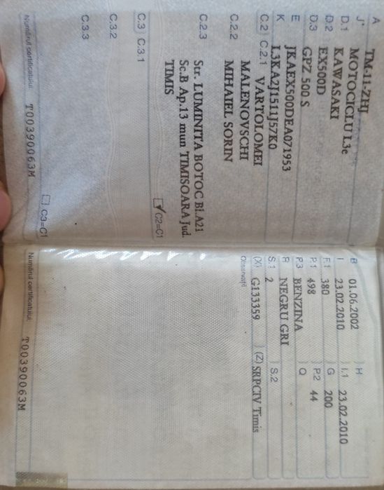 Se vinde Kawasaki GPZ 500S, 2002