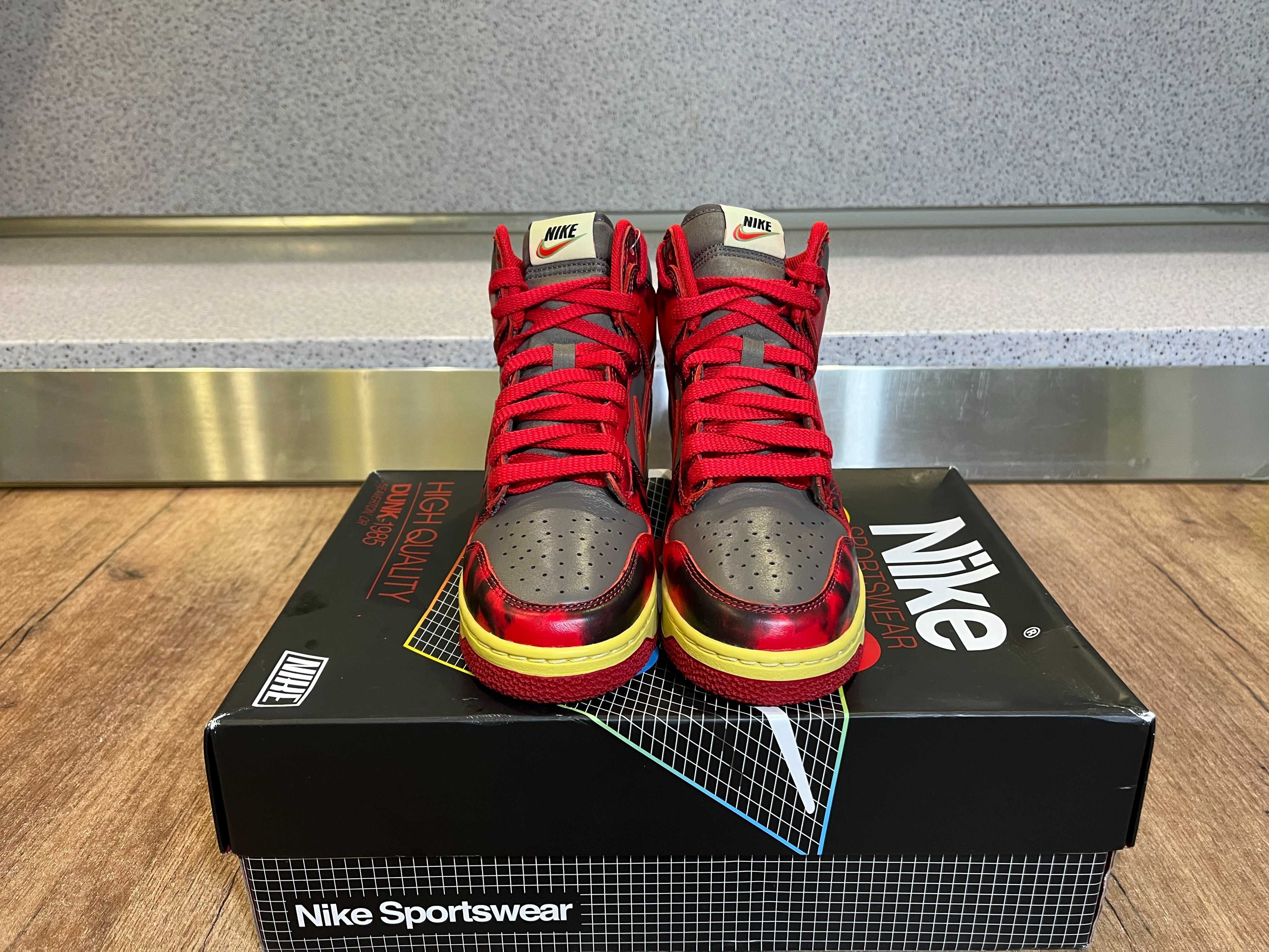 ОРИГИНАЛНИ *** Nike Dunk High 1985 " Red Acid Wash " Retro