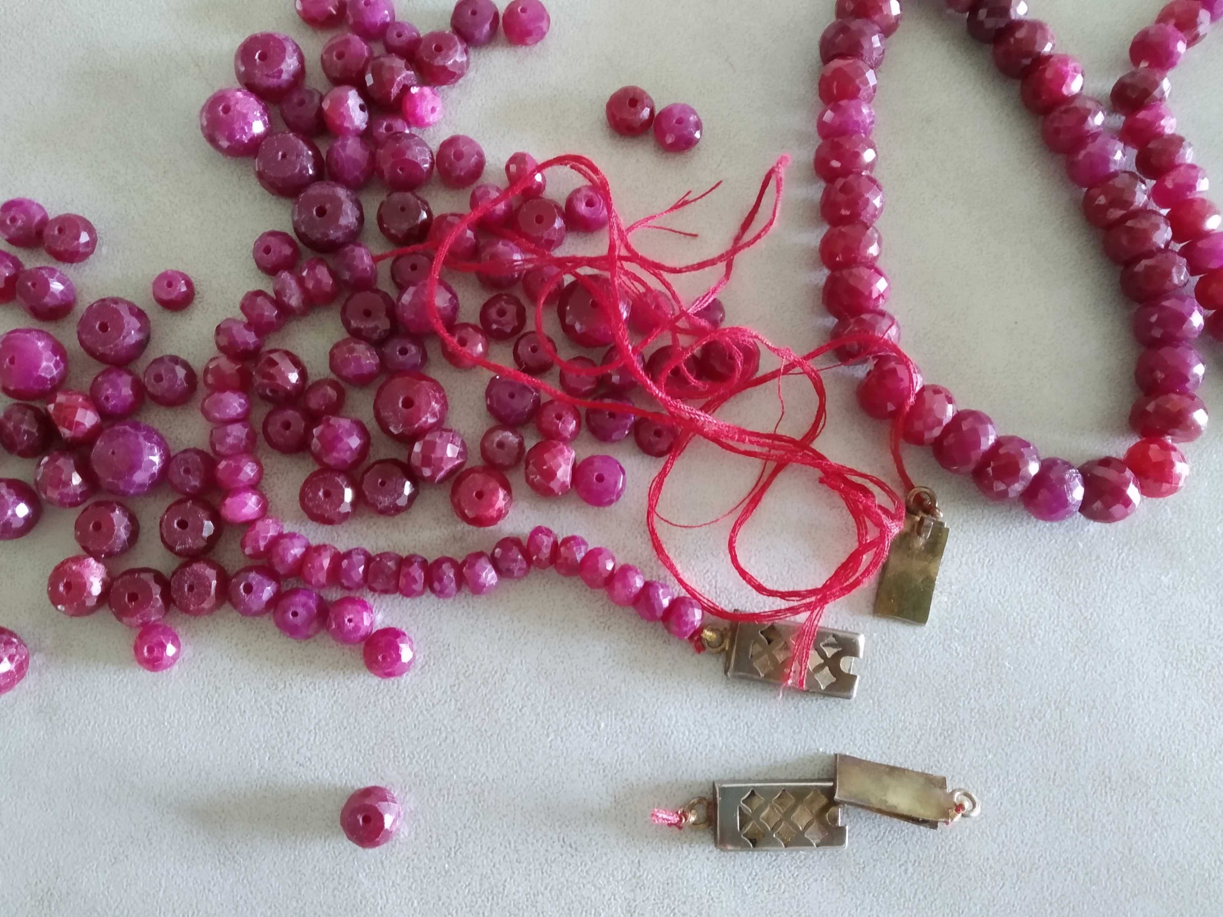 Бусы и браслет Рубин корунд (розовый сапфир)