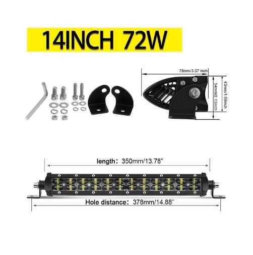 Led Bar 6D Dublu Super Slim Black Edition CREE 38 CM