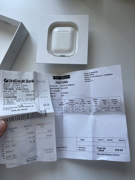 Apple Airpods 2 Originale MediaGalaxy Factura